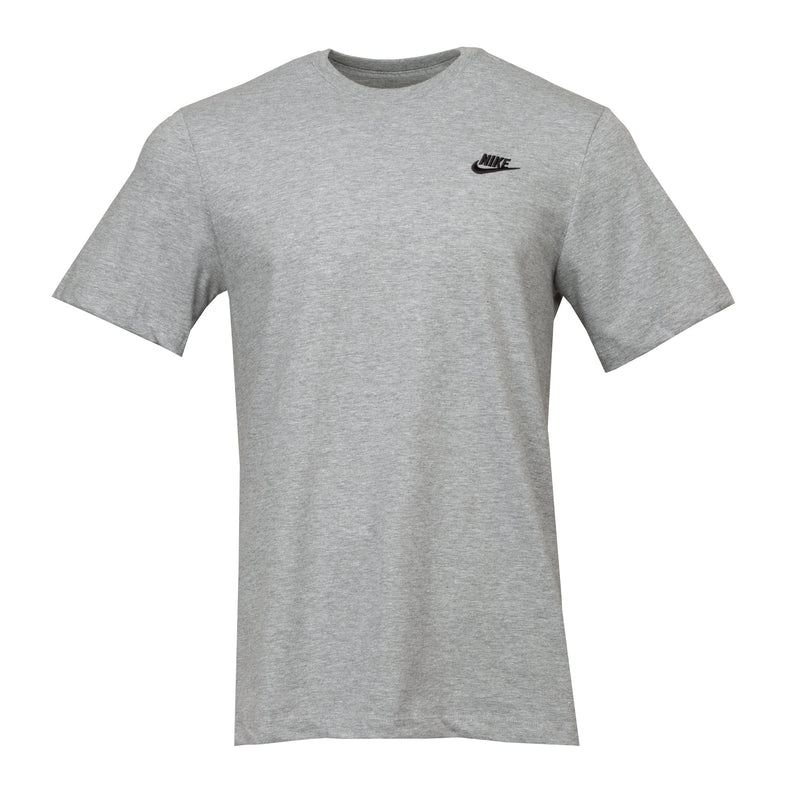 Men's heather grey Nike short-sleeve tee with small chest logo