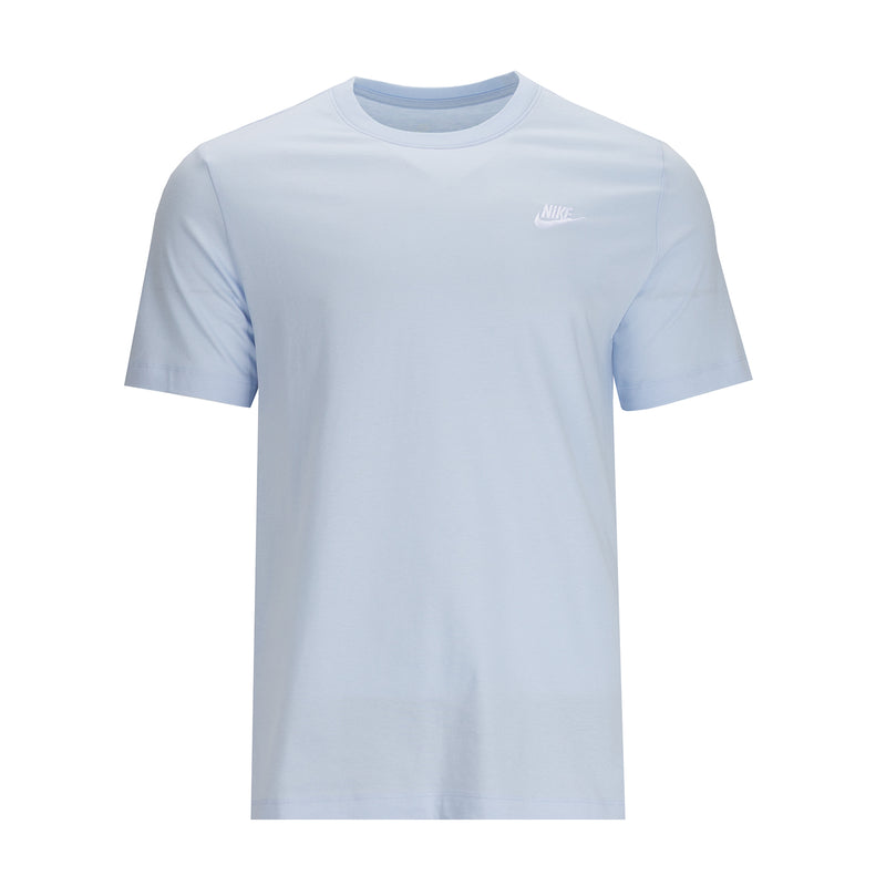 Men's light blue crewneck T-shirt with small Nike logo on chest