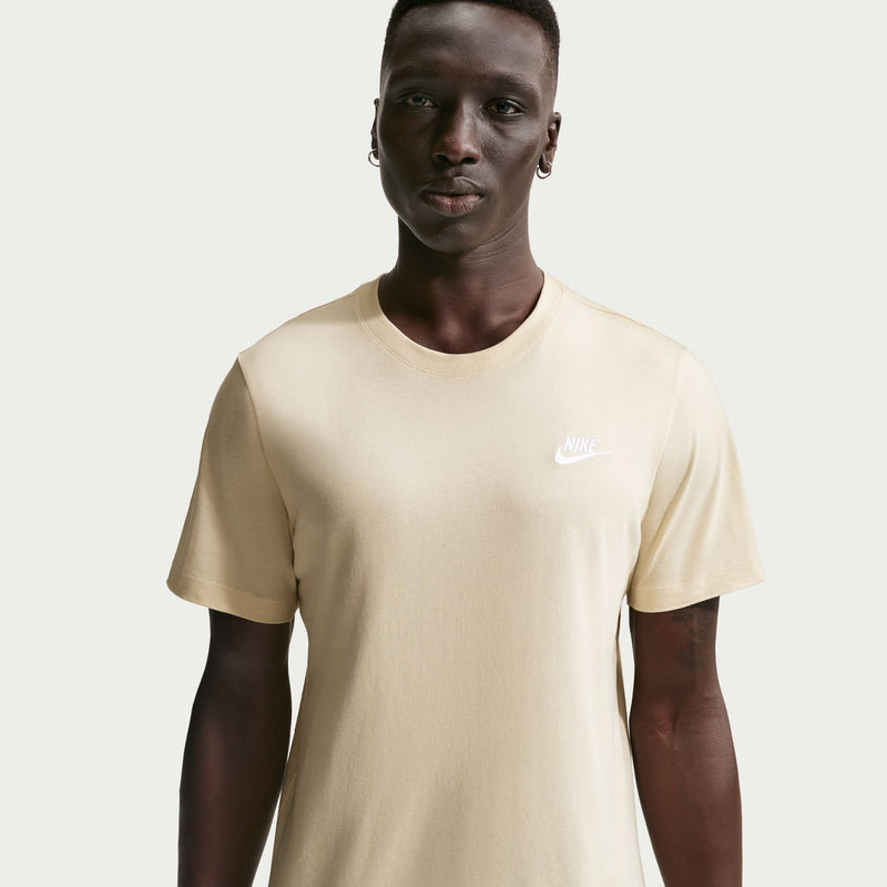 Men's light khaki crew-neck Nike T-shirt, short sleeves, chest logo