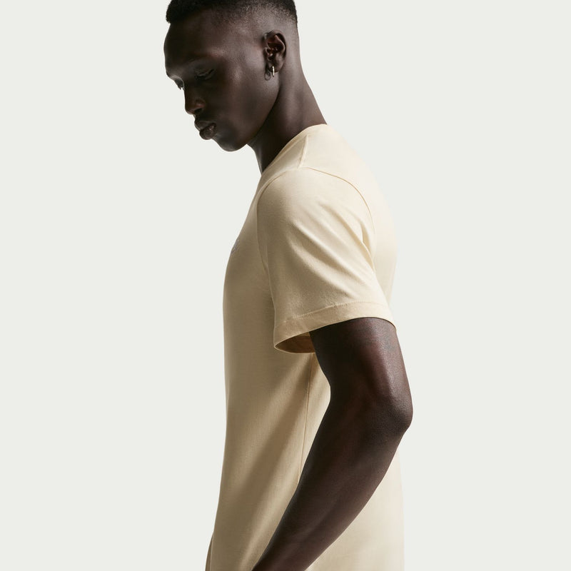 Men's light khaki Nike T-shirt, side profile, short sleeves