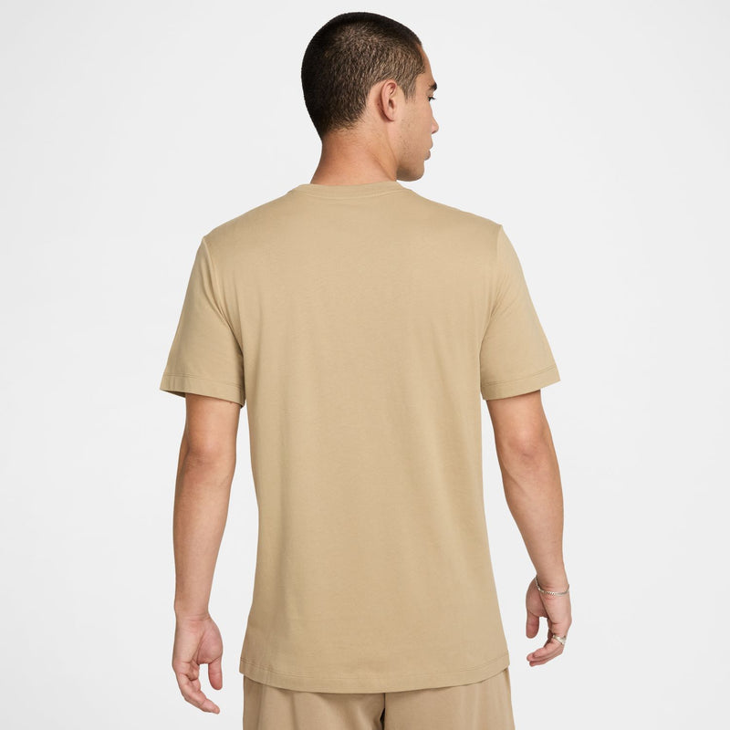Men's beige club tee back view, short sleeves, no front logo visible