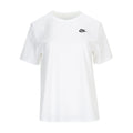Women's white Nike short-sleeve T-shirt with small black logo on chest