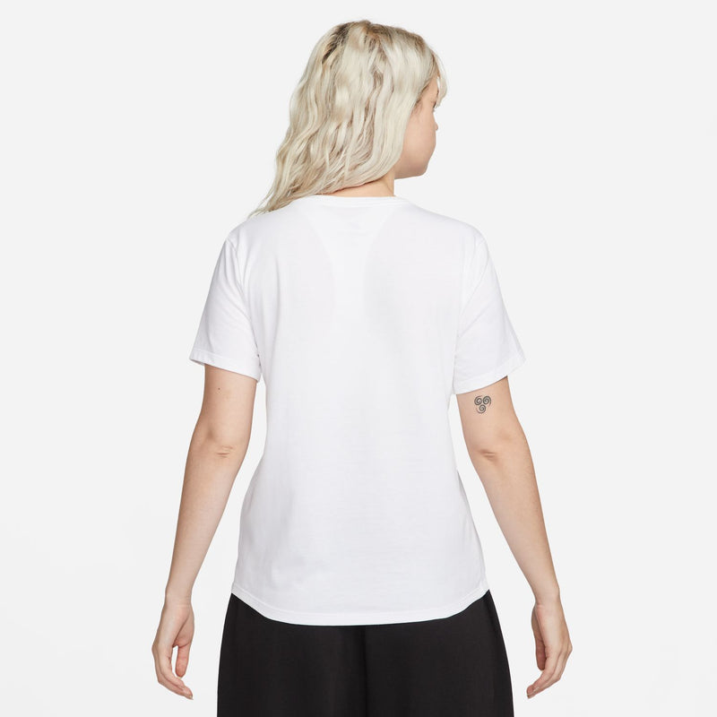 Women's white Nike T-shirt back view, plain design with no visible logo