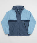Columbia Spire Valley Hooded Windbreaker Jacket in Ripple Blue and Dark Mountain / Collegiate Navy