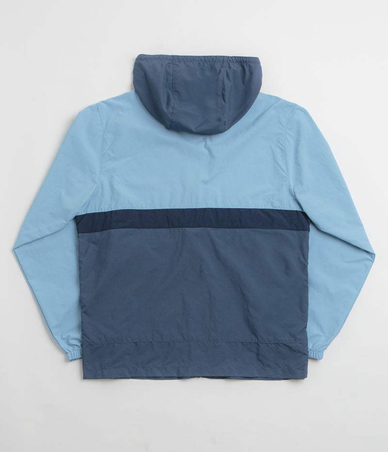 Columbia Spire Valley Hooded Windbreaker Jacket in Ripple Blue and Dark Mountain / Collegiate Navy
