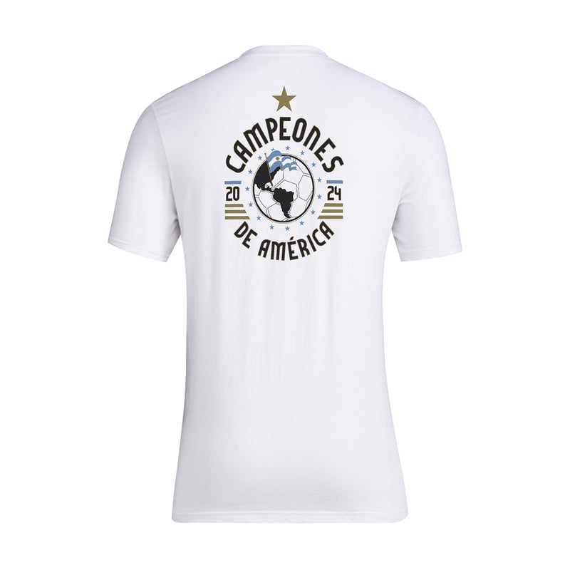 White men's T-shirt with back Campeones de America 2024 crest logo