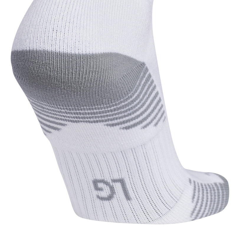 White crew sock with gray cushioning panel and '51' mark on the foot