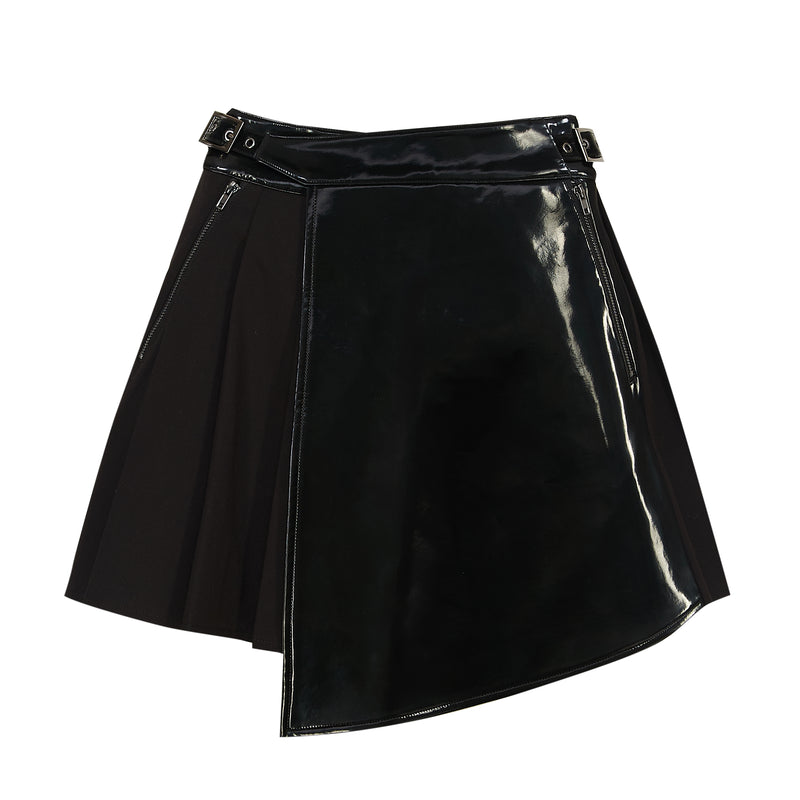 Black vinyl skirt on a white background