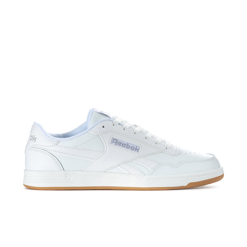 Men's white Reebok Court Advance sneaker with gum outsole