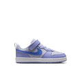 Kids low-top sneakers in light purple and blue with hook-and-loop strap