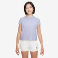 Court Dri-FIT Victory Older Kids' (Girls') Short-Sleeve Tennis Top in Oxygen Purple/Oxygen Purple/White