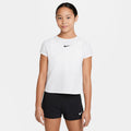 Court Dri-FIT Victory Older Kids' (Girls') Short-Sleeve Tennis Top in White/White/Black
