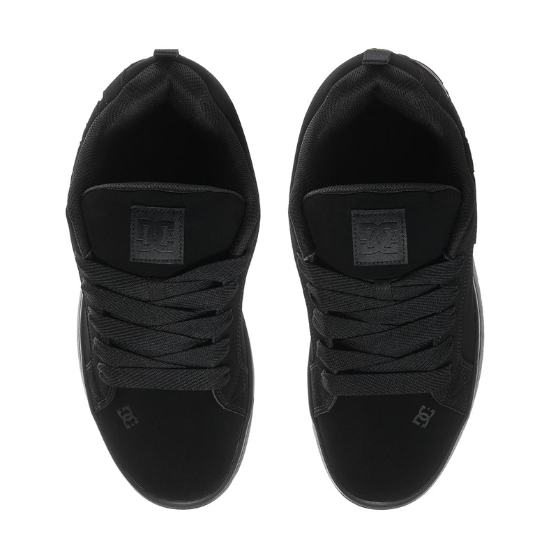 Men's black sneaker heels with lace closure and grippy tread outsole