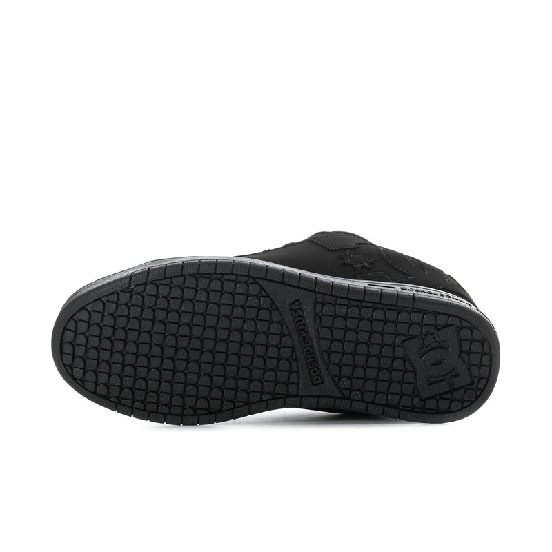 Men's black sneaker outsole with herringbone tread pattern