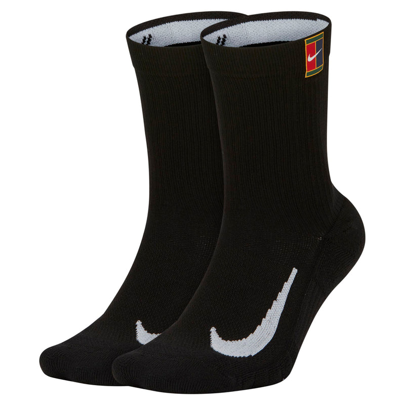Court Multiplier Cushioned Crew Socks in Black