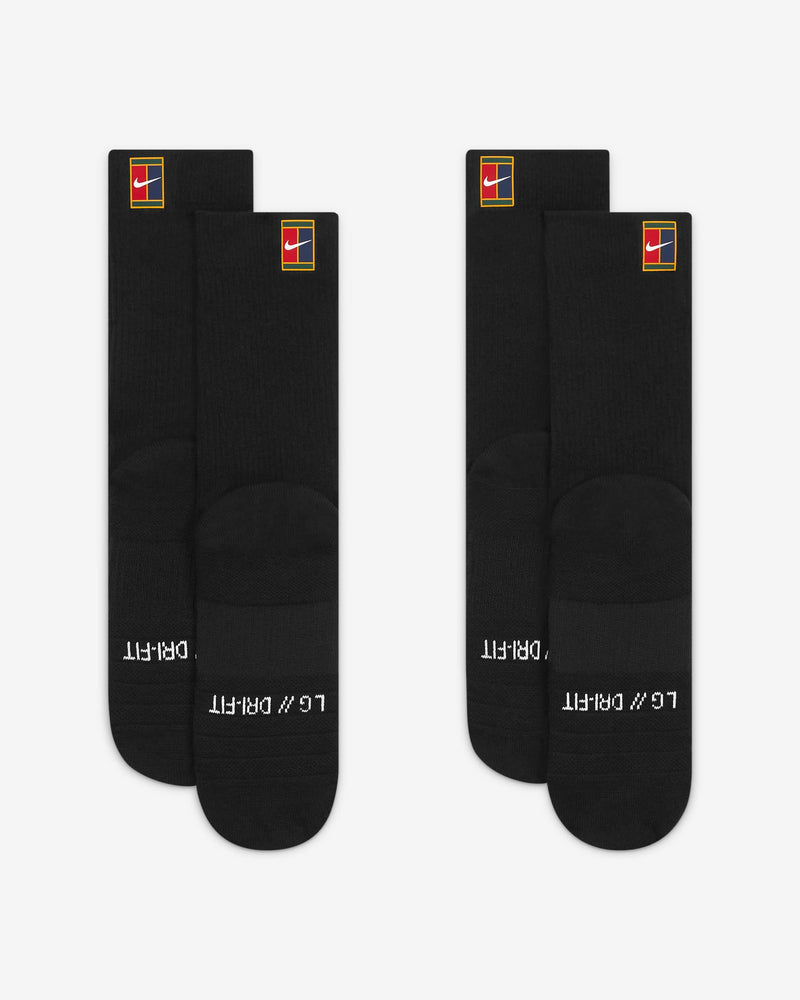 Court Multiplier Cushioned Crew Socks in Black