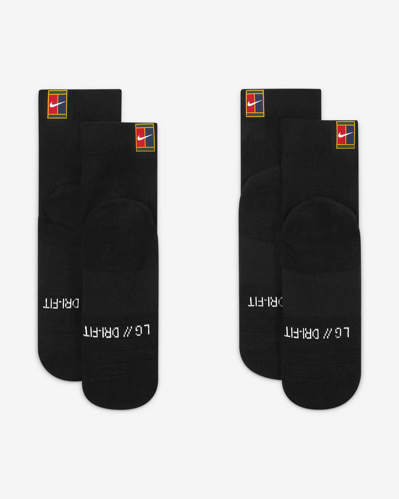Court Multiplier Max Tennis Ankle Socks in Black (2 Pairs)