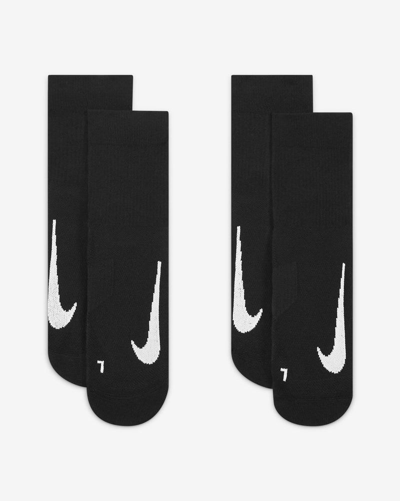 Court Multiplier Max Tennis Ankle Socks in Black (2 Pairs)