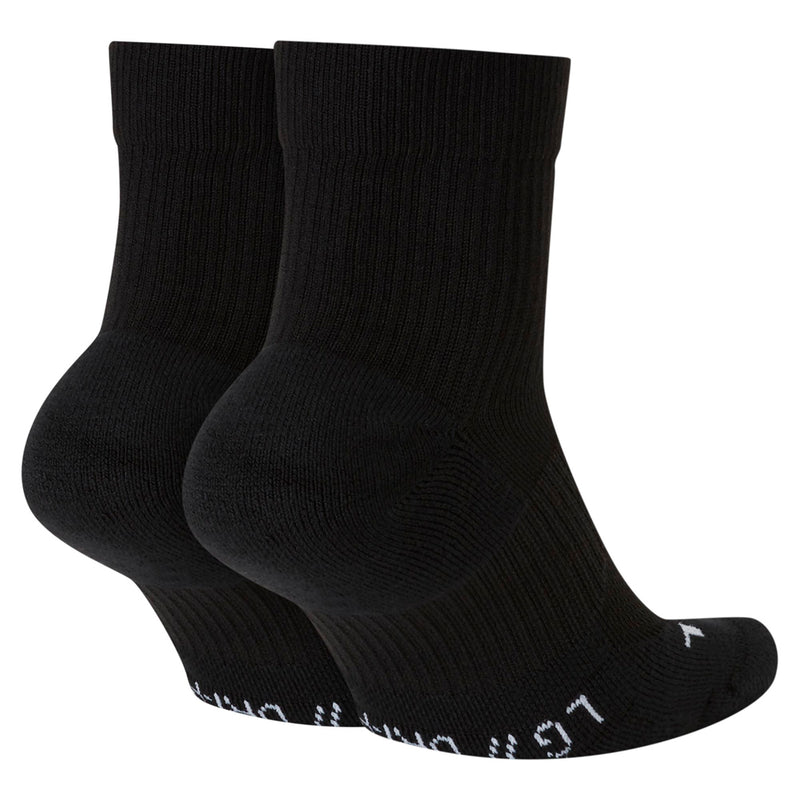 Court Multiplier Max Tennis Ankle Socks in Black (2 Pairs)
