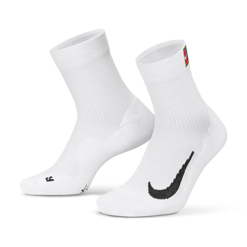 Court Multiplier Max Tennis Ankle Socks in White (2 Pairs)