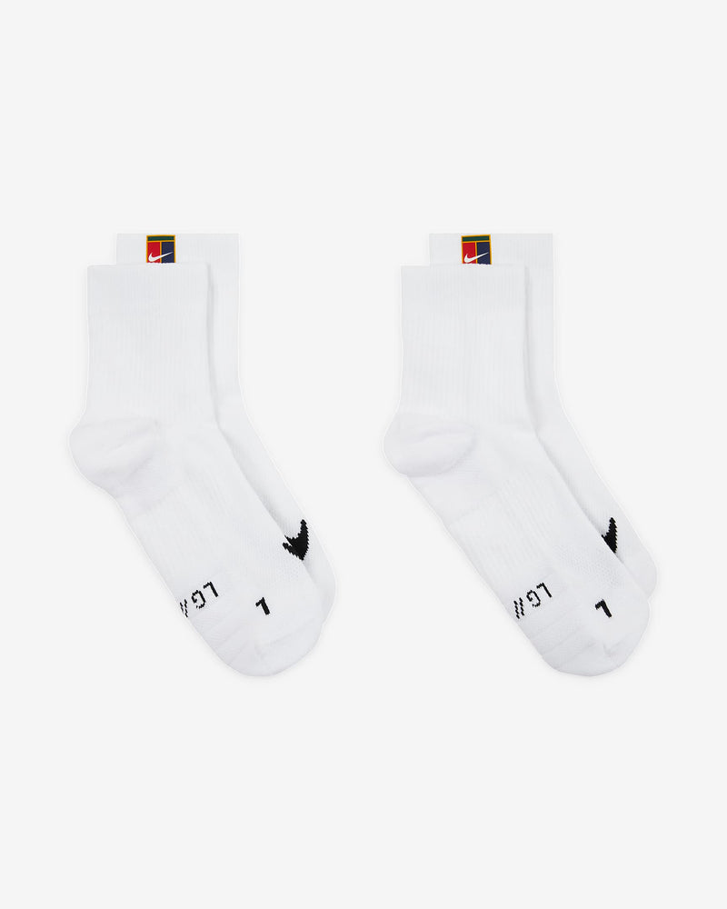 Court Multiplier Max Tennis Ankle Socks in White (2 Pairs)