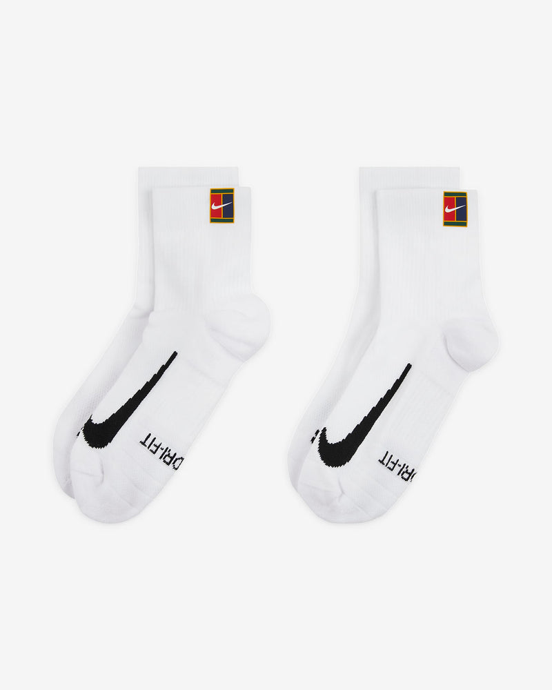 Court Multiplier Max Tennis Ankle Socks in White (2 Pairs)