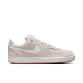 Low-top men's sneakers in light brown suede, white swoosh, white midsole, gum outsole