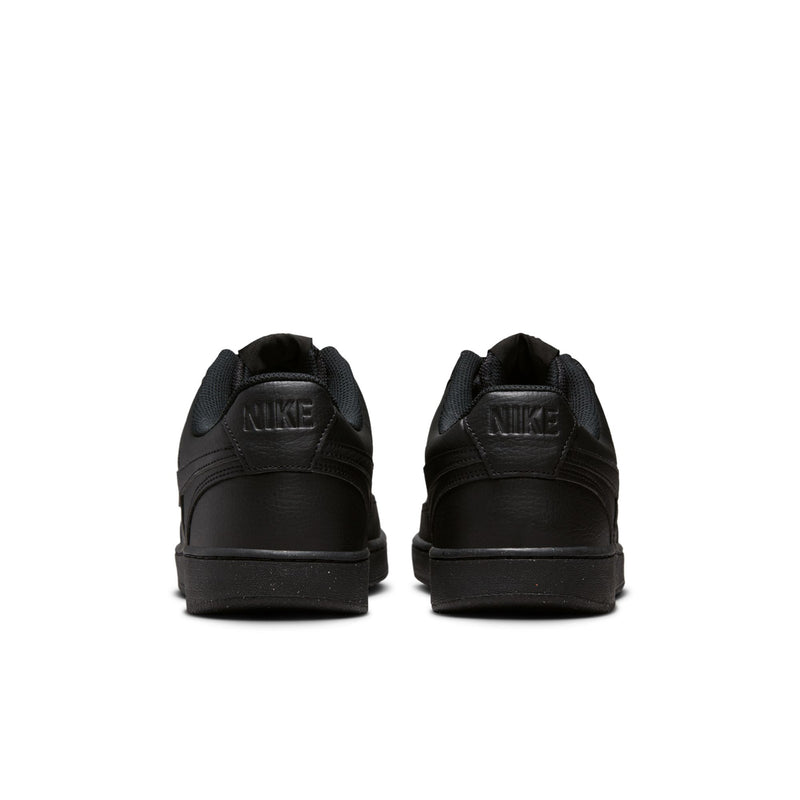 Men's black low-top sneakers from the heel, with Nike logo and cushioned back