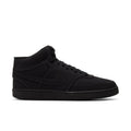 Men's black mid-top sneakers with Nike swoosh and lace-up design