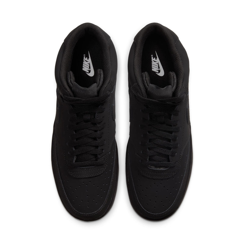 Pair of men's black mid-top sneakers with Nike logo on the tongue