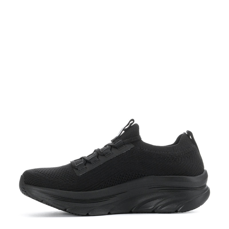 D'Lux Ozema SR women's black mesh lace-up sneaker, side profile