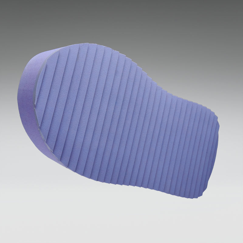Blue textured object on a gradient gray background