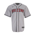 Men's Nike replica baseball jersey, light gray button-front with Arizona logo