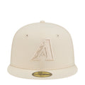 Light cream baseball cap with raised Arizona logo embroidery on front