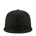 Black baseball cap with embroidered LA logo on the front