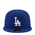 Royal blue baseball cap with white LA logo on front