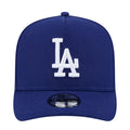 Youth Dodgers A-Frame cap in navy with raised LA logo front