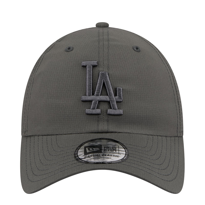 Dark gray tonal ripstop baseball cap with LA embroidered logo and side grommets