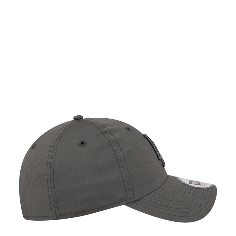 Dark gray ripstop baseball cap side view with tonal curved brim and LA emblem