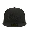 Black baseball cap with embroidered Dodgers script logo on front panel