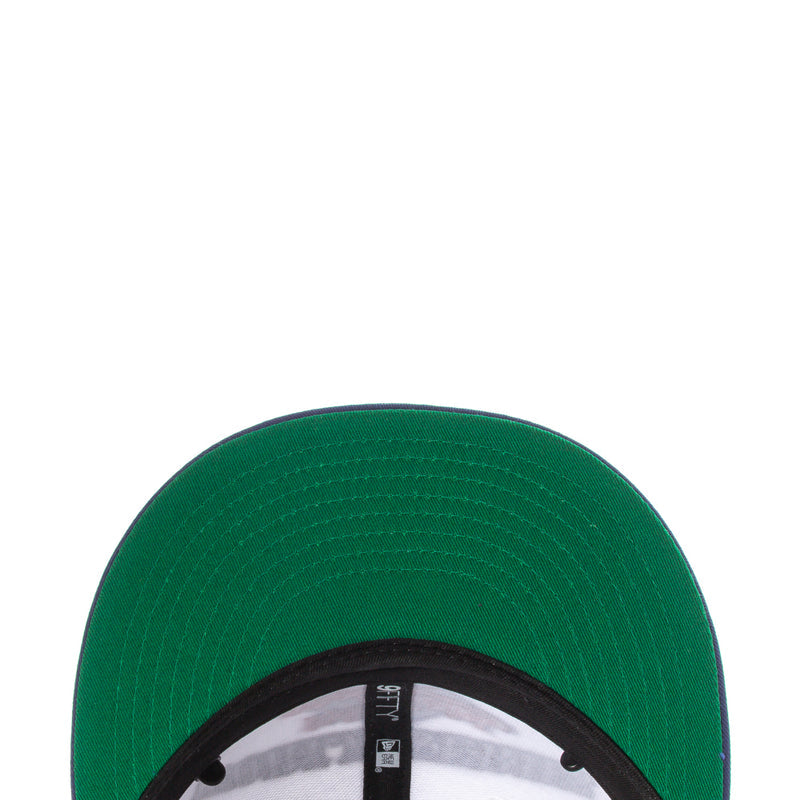 Green cap brim insert with black trim