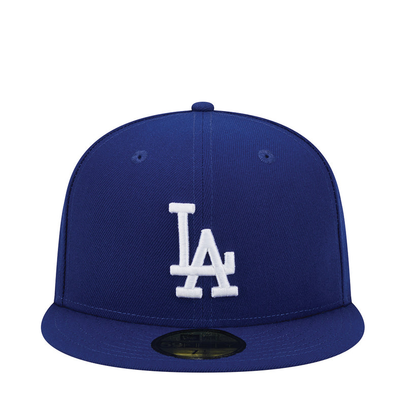 Royal blue baseball cap with LA interlocking logo front embroidery