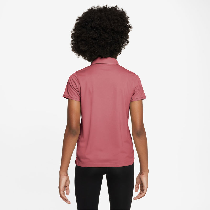 Dri-FIT Victory Big Kids' (Girls') Golf Polo in Adobe/White