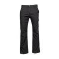 Men's black carpenter work pants with belt loops, button fly, and straight legs
