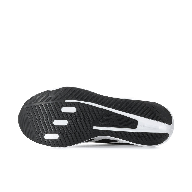 Men's running shoe outsole, black traction tread with white sidewall