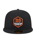 Black baseball cap with orange Houston Dynamo FC crest on front
