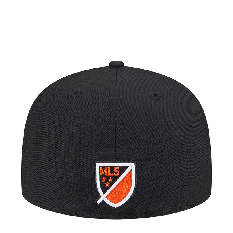 Black baseball cap with MLS shield logo patch centered on front