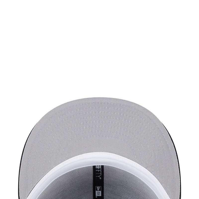 Light gray baseball cap showing top panel and white inner band