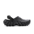 Men's black clog with perforated upper and adjustable heel strap