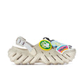 Men's off-white Echo clog with NBA patches and hook-and-loop straps